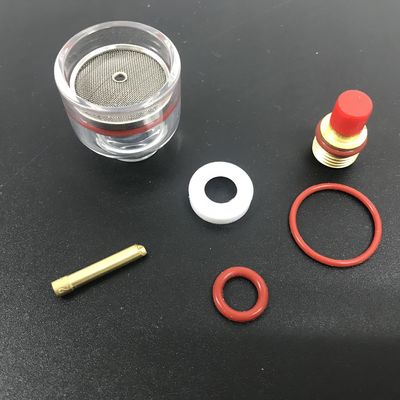 WP-9/20 Kit de boquilla de cuarzo claro de champán grande para accesorios de soldadura Tig de 2,4 mm
