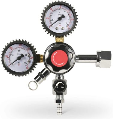 110V/220V Regulador de barricas de cerveza de doble etapa de CO2 con válvula de presión de seguridad y rendimiento