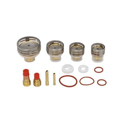 Accesorios de soldadura TIG 26pc Kit Lente de gas para WP9 20 WP 17 18 26 TIG Boquilla de champán clara