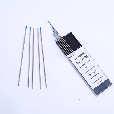 Apoyo personalizado de barra 10 paquetes azul TIG soldadura electrodos de tungsteno 2% Lanthanated WL20
