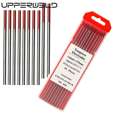 Color rojo 2% Thoriated 3/32&quot; x 7&quot; WT20 TIG Soldadura de electrodos de tungsteno Varillas de tungsteno