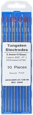 Libere su potencial de soldadura con WT20 3/32 2.4mm * 175mm electrodos de tungsteno rojo