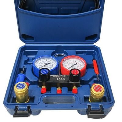 R744 Conjunto de calibrador de manivela de aire acondicionado para automóviles con acoplamiento rápido