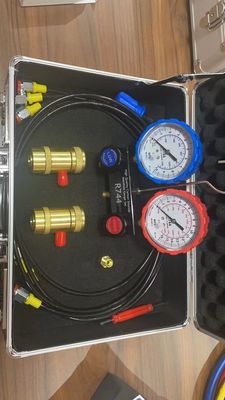 R744 Conjunto de calibrador de manivela de aire acondicionado para automóviles con acoplamiento rápido