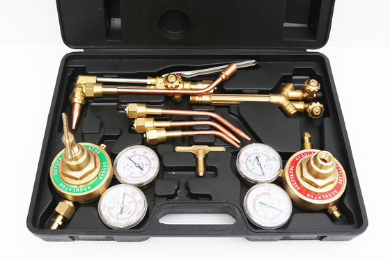 Kit de regulador de gas de oxígeno acetileno con doble manguera y boquilla de corte