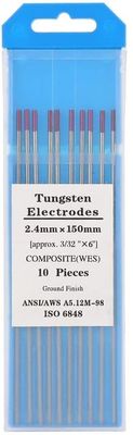 TIG Consumibles de soldadura WES Electrodos de tungsteno púrpura de tungsteno compuesto 2,4 mm*150 mm