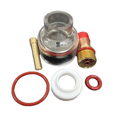 2.4 mm TIG Lámpara de soldadura Lente de gas con lente de cristal Kit para refrigeración por aire WP-17/18/26