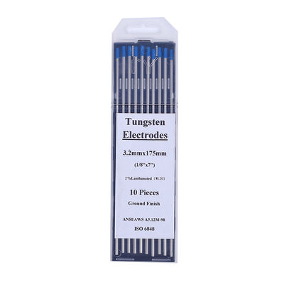 Corriente de funcionamiento CC/AC WL20 2.4mm*175mm Electrodos de tungsteno azul para soldadura TIG