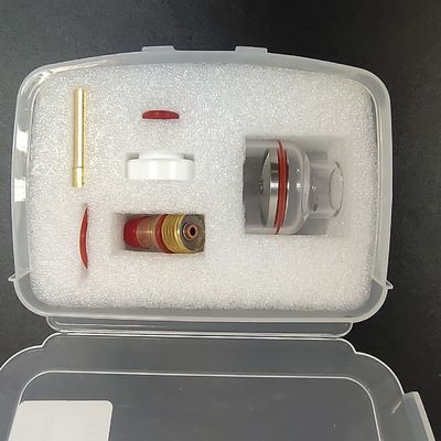 2.4 mm TIG Lámpara de soldadura Lente de gas con lente de cristal Kit para refrigeración por aire WP-17/18/26