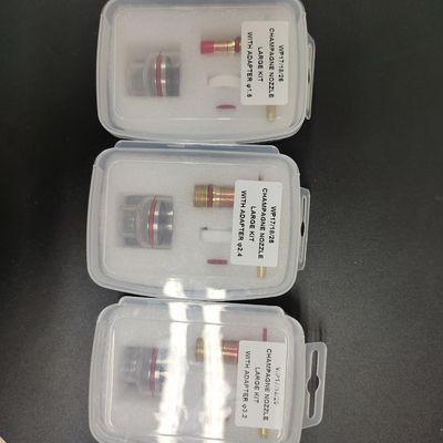 2.4 mm TIG Lámpara de soldadura Lente de gas con lente de cristal Kit para refrigeración por aire WP-17/18/26