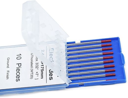 10 paquetes de electrodos de tungsteno rojo de 2,4 mm * 175 mm para soldadura TIG