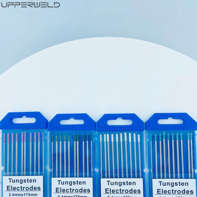 TIG Consumibles de soldadura 2,4 mm * 175 mm Electrodos de tungsteno de cabeza blanca 0,8% circonizados
