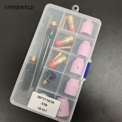 WP 17 18 26 Kit de lentes de gas para linterna TIG con 18 copas de cerámica / boquilla de aluminio / colector