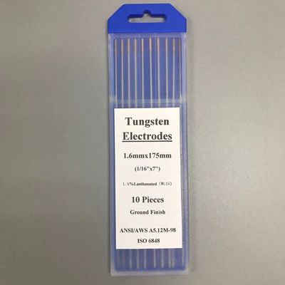 Electrodos de tungsteno WL15 1,5% Lanthanated cabeza de oro 1,6 mm para TIG materiales de consumo de soldadura