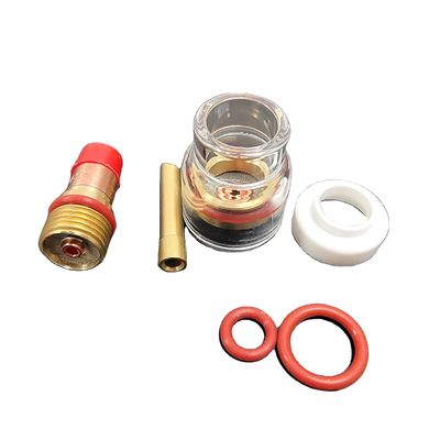 Mejor cobertura de gas superior WP-17/18/26 Kit de boquilla de champán con adaptador de 2.4 mm TIG Consumibles de soldadura