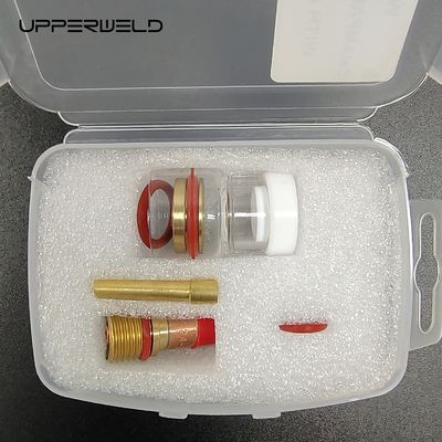 Mejor cobertura de gas superior WP-17/18/26 Kit de boquilla de champán con adaptador de 2.4 mm TIG Consumibles de soldadura