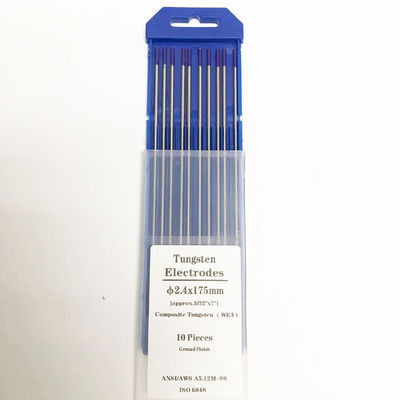Soluciones de soldadura Electrodos de tungsteno WE3 Compuesto púrpura 3/32 x 7 para soldadura CC/AC