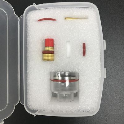 WP-9/20 Kit de boquilla de cuarzo claro de champán grande para accesorios de soldadura Tig de 2,4 mm