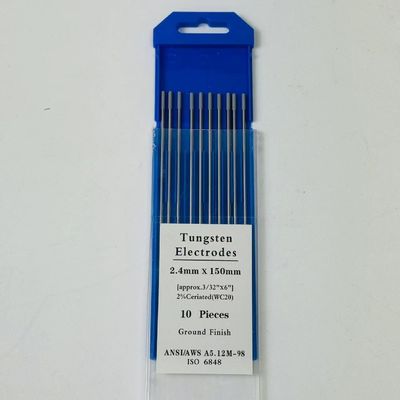 Accesorios de soldadura TIG WC20 Varillas de tungsteno de punta gris con corriente de funcionamiento CC/AC