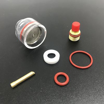 WP-9/20 Kit de boquilla de cuarzo claro de champán grande para accesorios de soldadura Tig de 2,4 mm