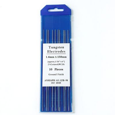 Soporte de ODM personalizado Electrodos de tungsteno WC20 de 1,6 mm*150 mm para consumibles de soldadura TIG