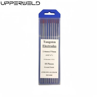 2.4mm*175mm WT20 Electrodos de tungsteno para antorcha de soldadura TIG punta roja soporte personalizado