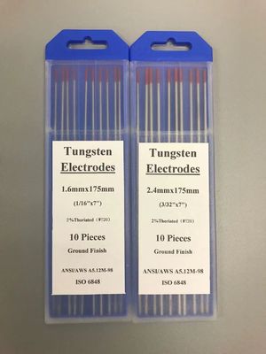 2.4mm*175mm WT20 Electrodos de tungsteno para antorcha de soldadura TIG punta roja soporte personalizado