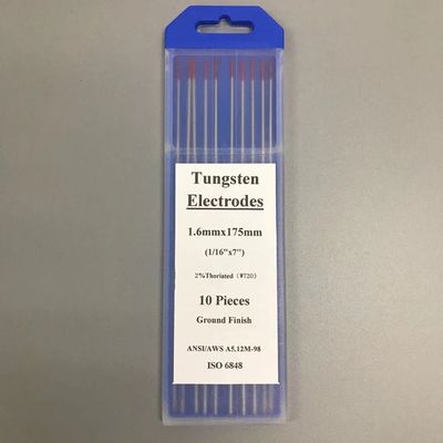 2.4mm*175mm WT20 Electrodos de tungsteno para antorcha de soldadura TIG punta roja soporte personalizado