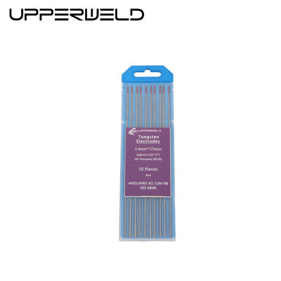 Electrodo de soldadura de tungsteno de tig con toriado rojo superior WT20 para acero al carbono e inoxidable