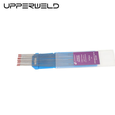 Electrodo de soldadura de tungsteno de tig con toriado rojo superior WT20 para acero al carbono e inoxidable