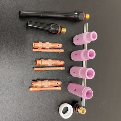 WP17 superior 18 26-10N 17Kit Lente de gas de aluminio Boquilla trasera de la taza TIG Accesorios de soldadura Kit de enfriamiento por aire
