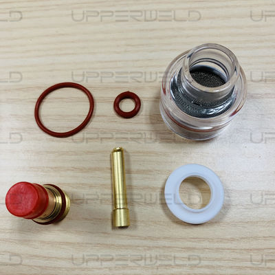 Kit de lentes de gas 3/32 2,4 mm Boquilla de vidrio transparente para PTA DB SR WP17 18 26 antorcha de soldadura