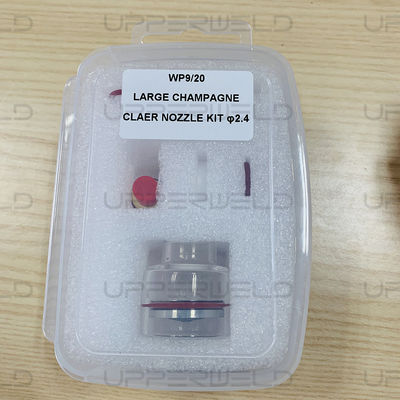 Kit de lentes de gas 3/32 2,4 mm Boquilla de vidrio transparente para PTA DB SR WP17 18 26 antorcha de soldadura
