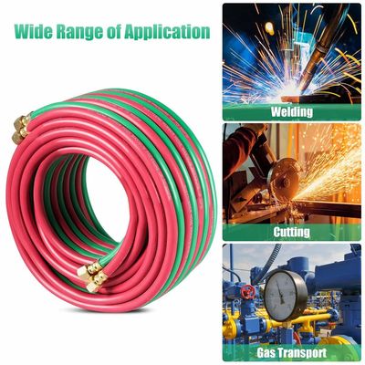 1.63KGS manguera suave 25ft 1/4&quot; B Accesorios 800PSI Oxy Acetylene Twin Tipo T Grado R Grado manguera de soldadura