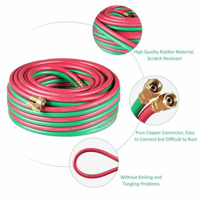 1.63KGS manguera suave 25ft 1/4&quot; B Accesorios 800PSI Oxy Acetylene Twin Tipo T Grado R Grado manguera de soldadura