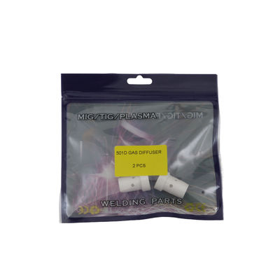 Apoyo personalizado MIG Accesorios 501D Diffusor de gas cerámico blanco para antorcha de soldadura