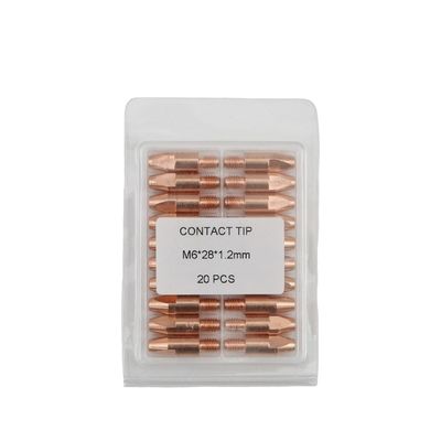 Diámetro del alambre 0,8-1,2 mm M6*28 mm 1,2 mm Punta de contacto para antorcha de soldadura Mig Consumable