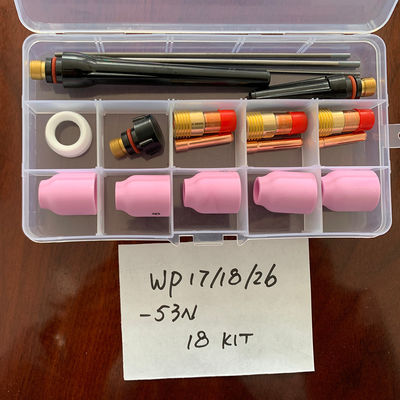 WP17 18 26 -53N 18KITS Kit de tazas de vidrio cerámico Fácil de usar antorcha de soldadura Lente de gas Recoger