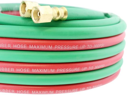 25 pies de moldeado doble manguera de soldadura Oxy Acetylene cortar mangueras de antorcha 1/4 pulgadas B accesorios