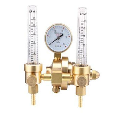 Regulador de gases de CO2 Medidor de caudal de cobre completo para válvulas amarillas de latón de soldadura de mig incluidas