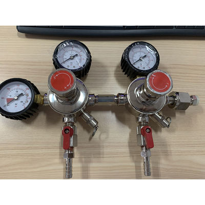 Regulador de presión de CO2 de doble sistema de latón de 2 etapas para cervezas y combuchas