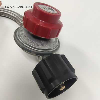 5 pies rojo y plata propano de acero inoxidable trenzado tanque de campamento de gas de gas licuado con medidor