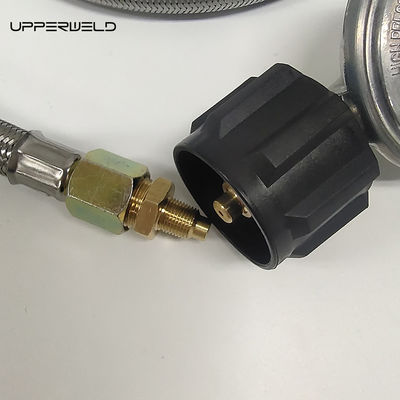 5 pies rojo y plata propano de acero inoxidable trenzado tanque de campamento de gas de gas licuado con medidor
