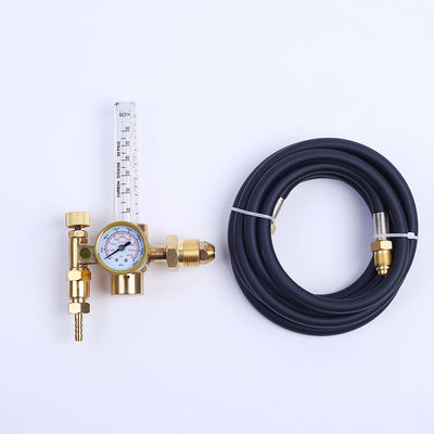 CGA320 y CGA580 Regulador de gas de soldadura con doble medidor de caudal de CO2 con reductor de gas de rosca de tornillo