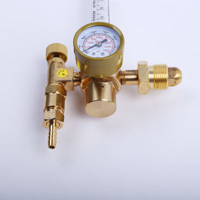 CGA320 y CGA580 Regulador de gas de soldadura con doble medidor de caudal de CO2 con reductor de gas de rosca de tornillo