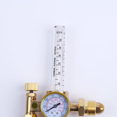 CGA320 y CGA580 Regulador de gas de soldadura con doble medidor de caudal de CO2 con reductor de gas de rosca de tornillo