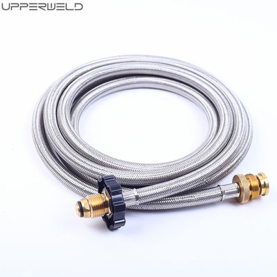 Adaptador de manguera de propano de pozo de incendio de gas licuado trenzado de acero inoxidable para estufa de campamento