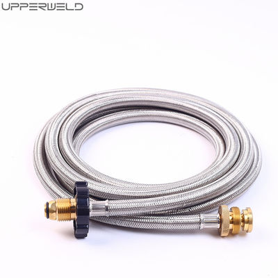 Adaptador de manguera de propano de pozo de incendio de gas licuado trenzado de acero inoxidable para estufa de campamento