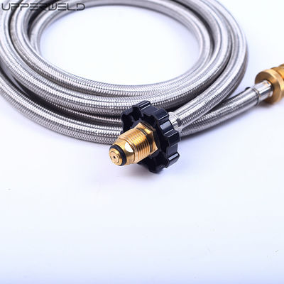 Adaptador de manguera de propano de pozo de incendio de gas licuado trenzado de acero inoxidable para estufa de campamento