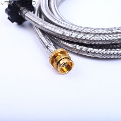Adaptador de manguera de propano de pozo de incendio de gas licuado trenzado de acero inoxidable para estufa de campamento